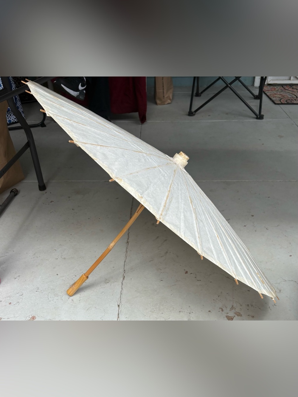 Japanese Paper Parasol with Bamboo Handle Collectible